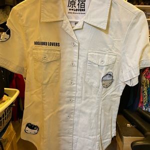 Harajuku Lovers Button Down Shirt Size M